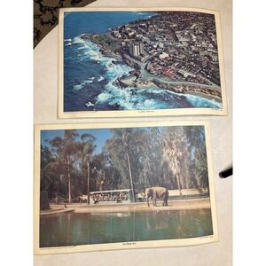Vintage San Diego Zoo La Jolla America the Beautiful Placemat Posters California